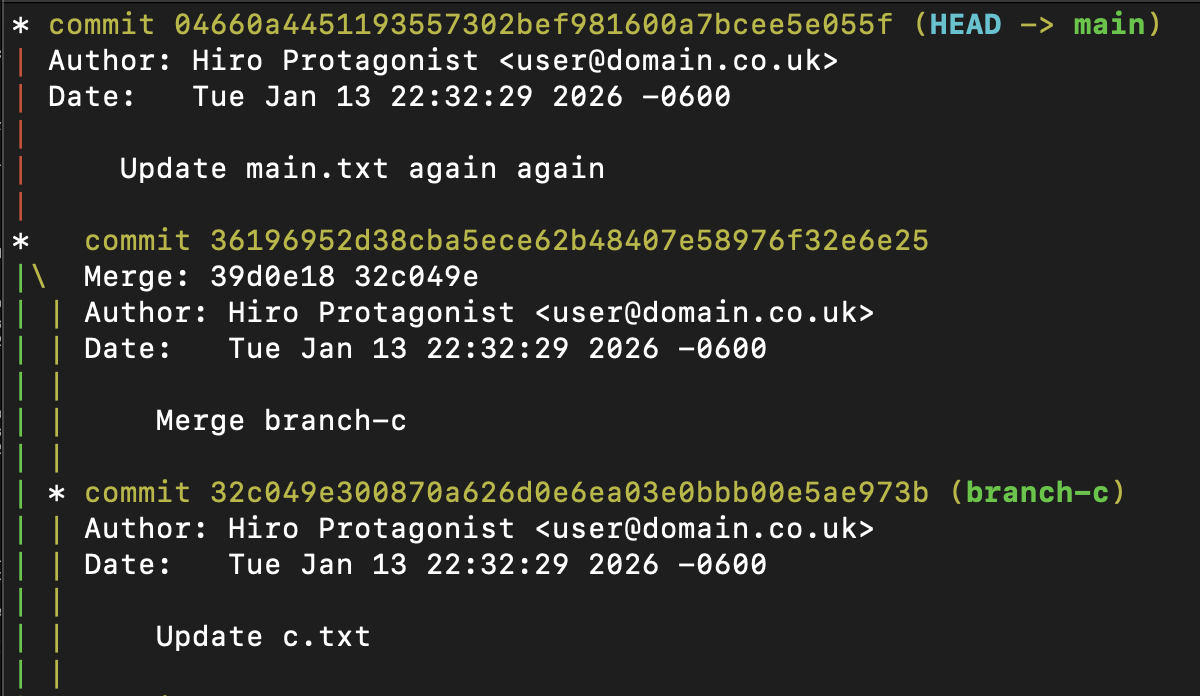 git log graph output